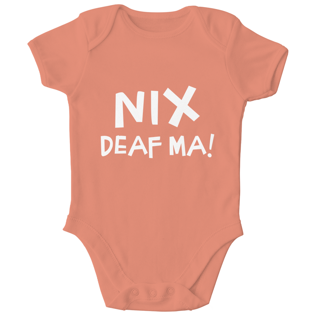 Bayerischer Baby Bio Body Nix deaf ma - weiß - Grantler Gwand
