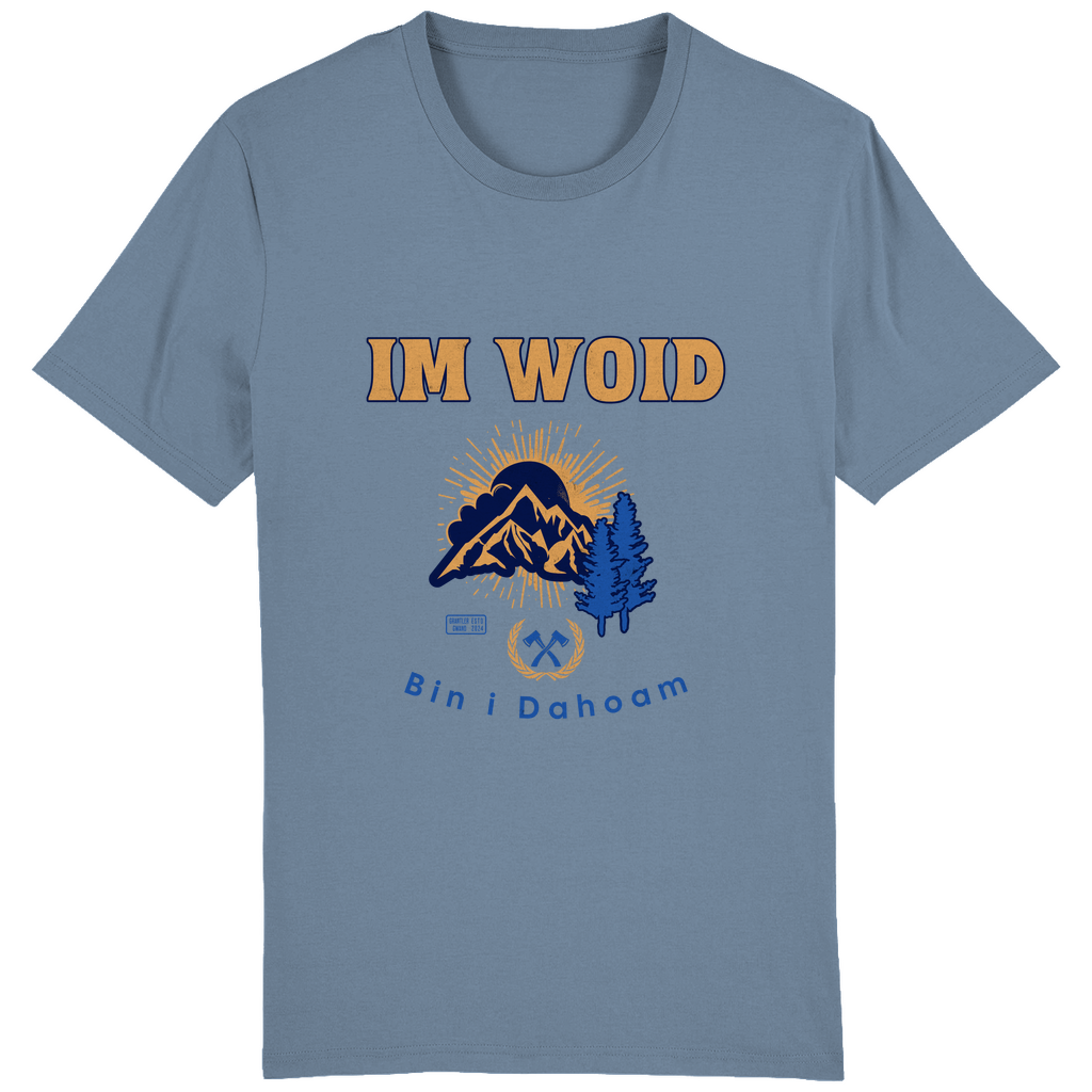 Bayerisches Herren T-Shirt Im Woid bin i dahoam - blau - Grantler Gwand