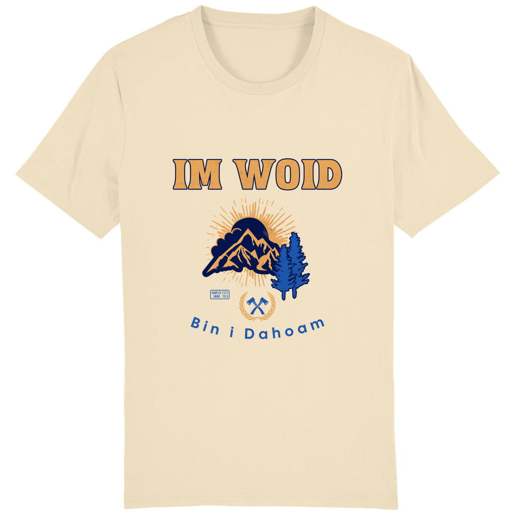 Bayerisches Herren T-Shirt Im Woid bin i dahoam - blau - Grantler Gwand