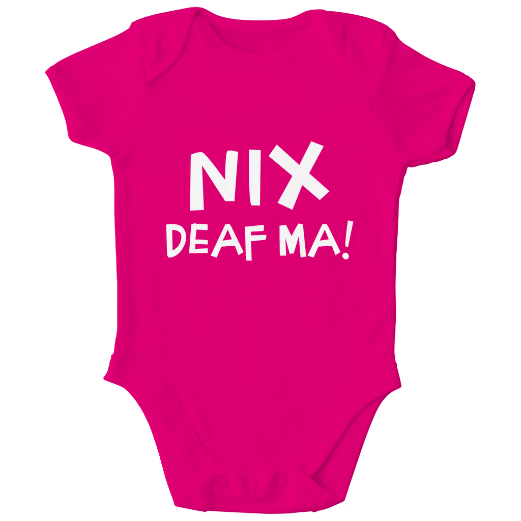 Bayerischer Baby Bio Body Nix deaf ma - weiß - Grantler Gwand