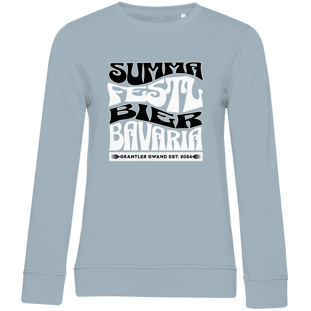 Damen Premium Bio Sweatshirt Summa, Festl, Bier, Bavaria - schwarz/weiß
