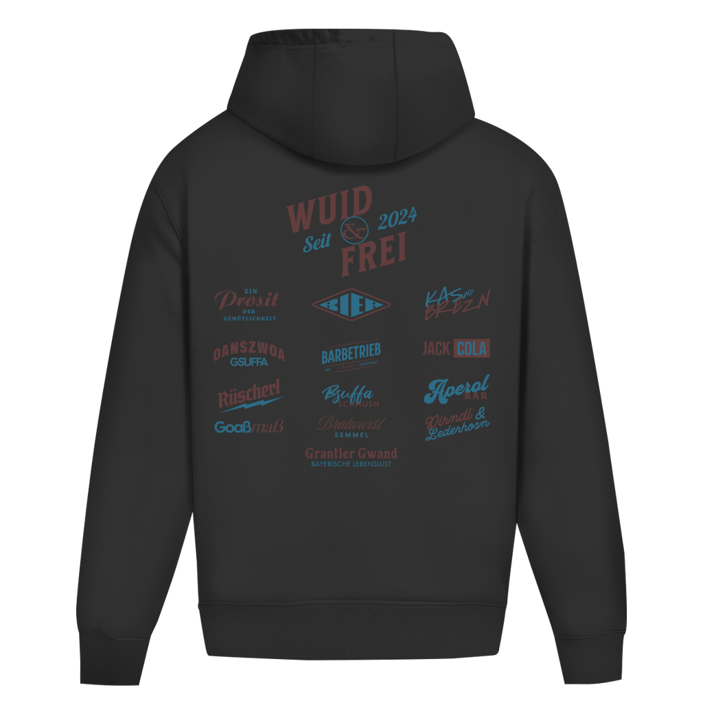 Bayerischer Heavy Oversize Hoodie Unisex - Wuid & Frei Dorfleben - Grantler Gwand
