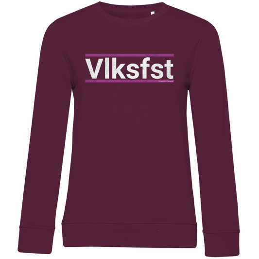 Damen Premium Bio Sweatshirt Vlksfst - lila/weiß