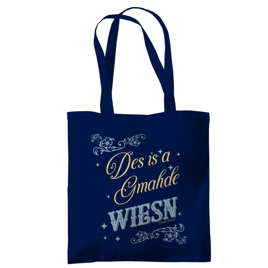 Bayerische Tragetasche Des is a gmahde Wiesn - grün/gold - Grantler Gwand
