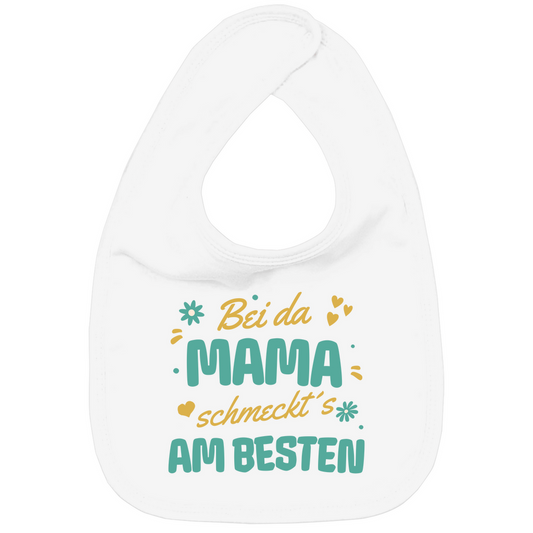 Bayerisches Baby Bio Lätzchen Bei da Mama schmeckt´s am besten - grün - Grantler Gwand