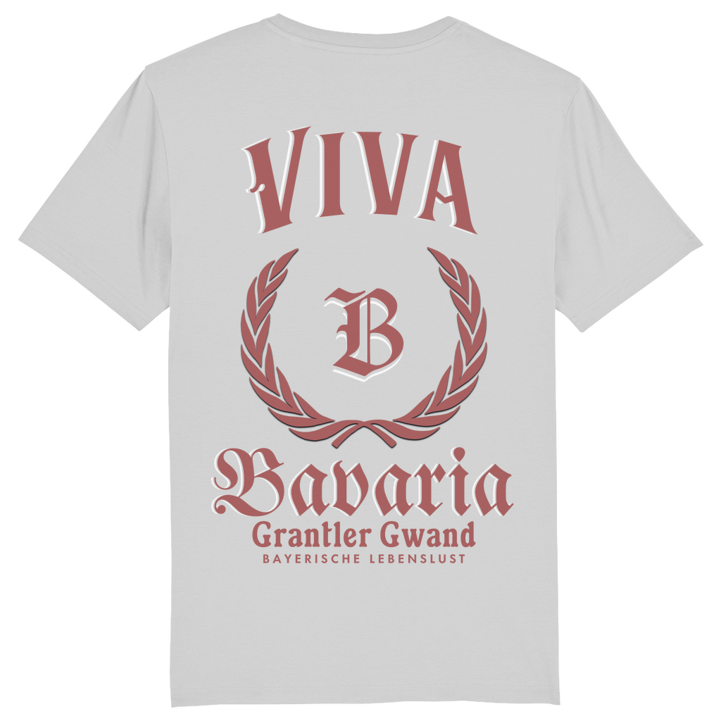 Bayerisches Herren T-Shirt Viva Bavaria rot - Rückendruck - Grantler Gwand