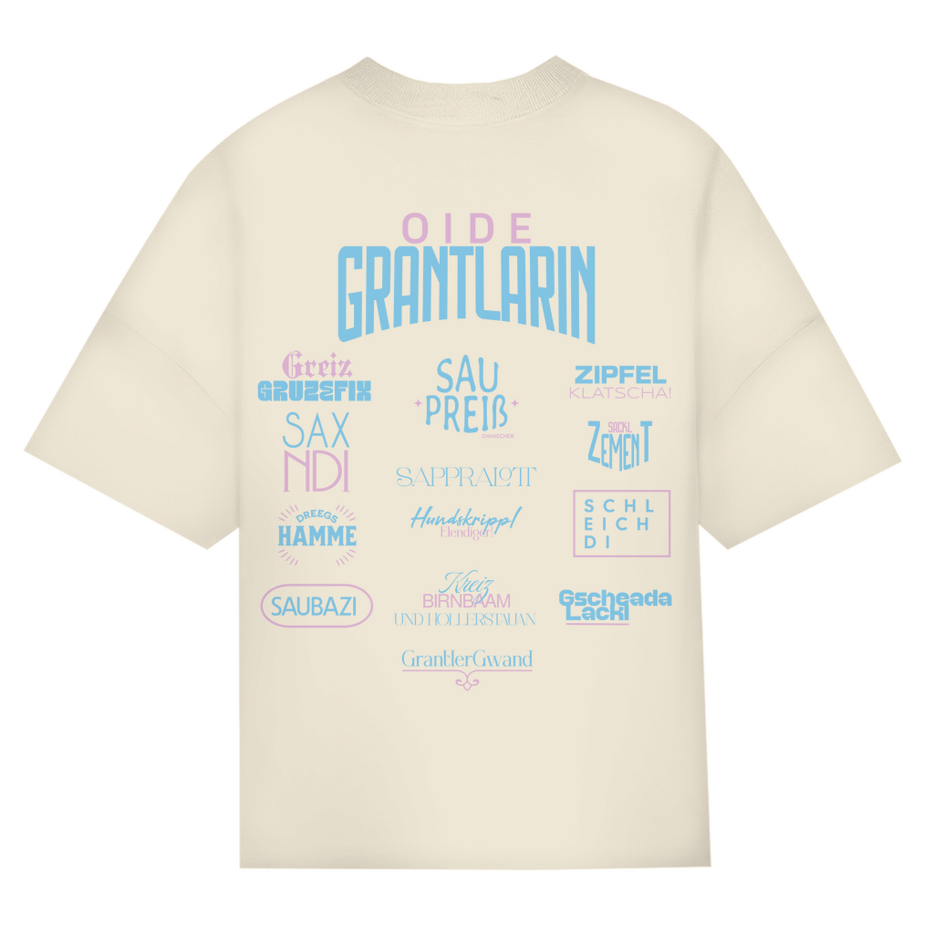 Bayerisches Oversize T-Shirt Frauen - Fluchshirt - Pink/Blau - Grantler Gwand