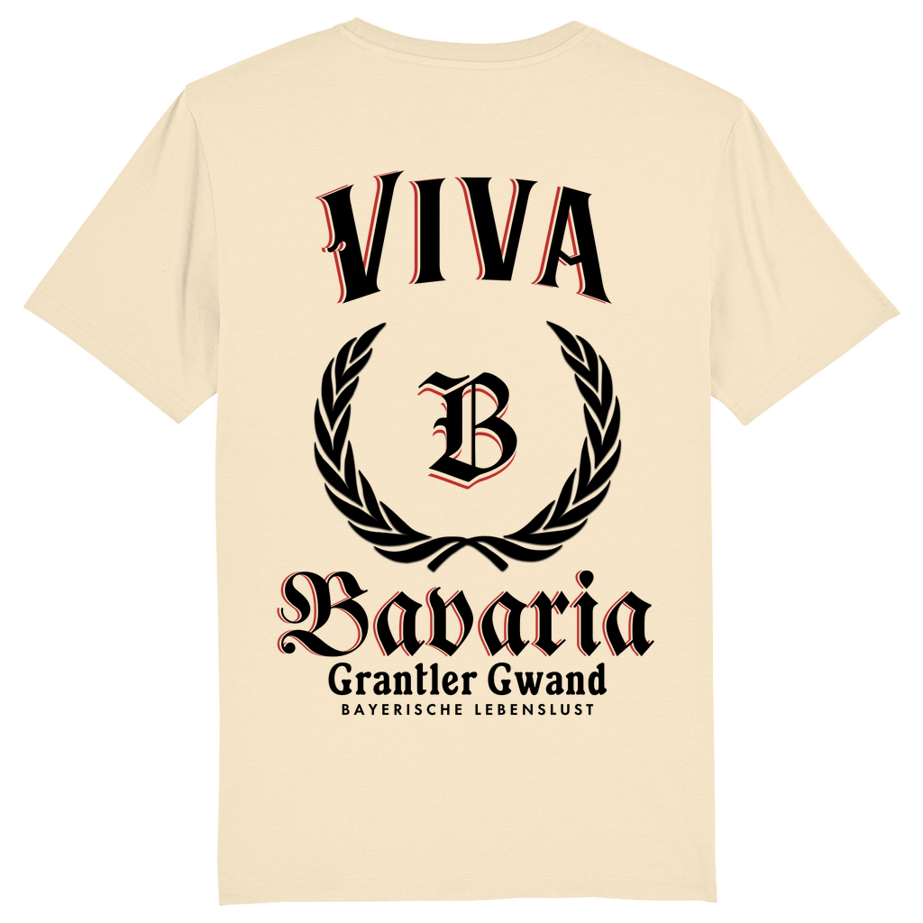 Bayerisches Herren T-Shirt Viva Bavaria schwarz - Rückendruck - Grantler Gwand