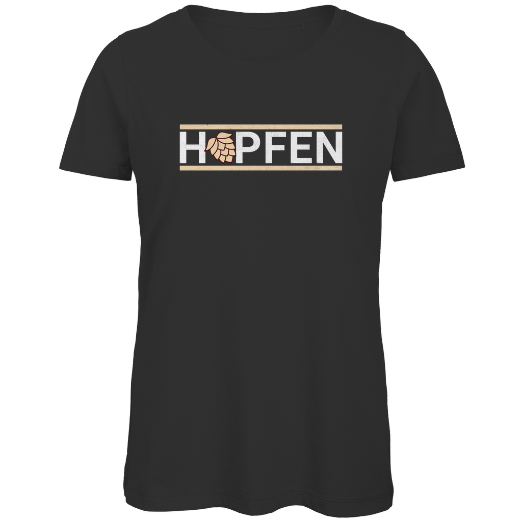 Bayerisches Damen Premium Bio T-Shirt Hopfen - gold - Grantler Gwand