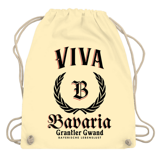 Bayerisches Sackl / Jutebeutel  Viva Bavaria schwarz - Grantler Gwand