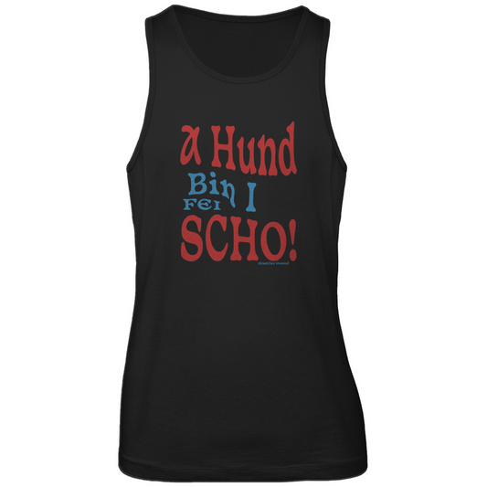 Bayerisches Herren Premium Tank Top A Hund bin i fei scho - rot/blau - Grantler Gwand