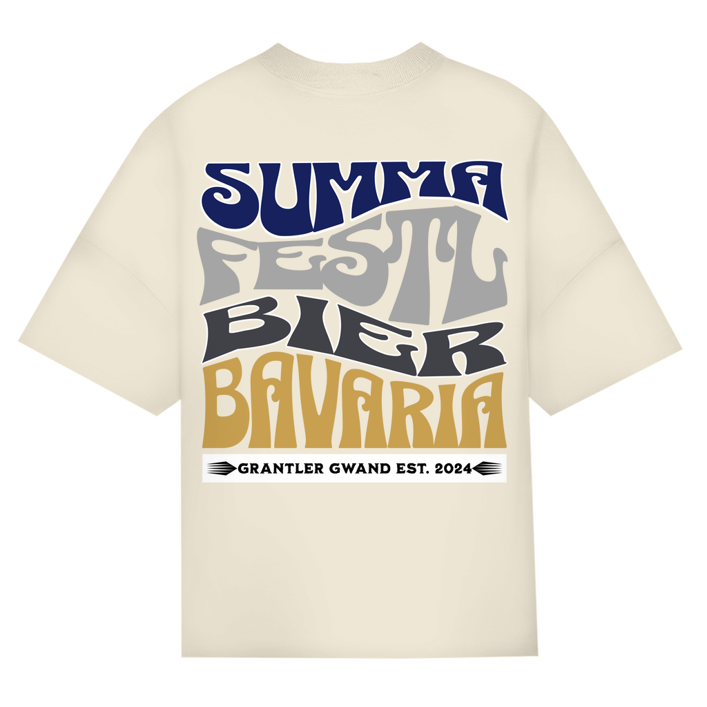 Bayerisches Oversize T-Shirt Unisex - Summa, Festl, Bier, Bavaria - dunkelblau - Grantler Gwand