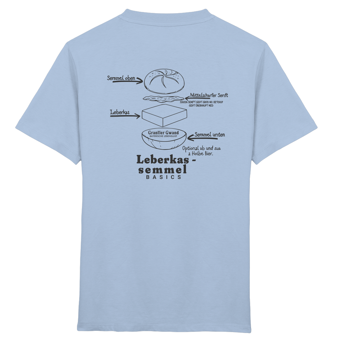Leberkassemmel Basics - schwarze Variante - Backprint - Kinder T-Shirt