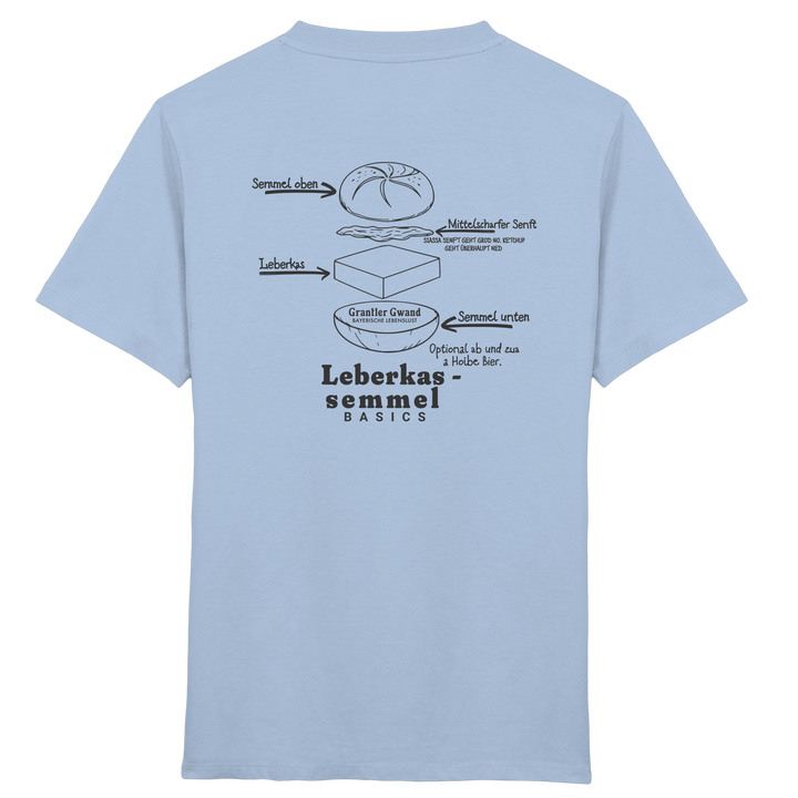 Leberkassemmel Basics - schwarze Variante - Backprint - Kinder T-Shirt