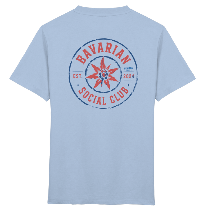 Bavarian Social Club Edelweiß - rote Variante - Backprint - Kinder T-Shirt
