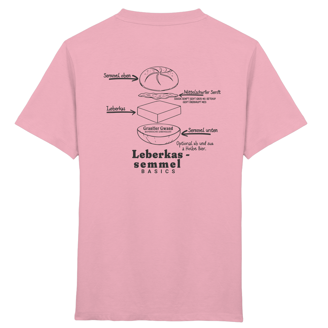 Leberkassemmel Basics - schwarze Variante - Backprint - Kinder T-Shirt