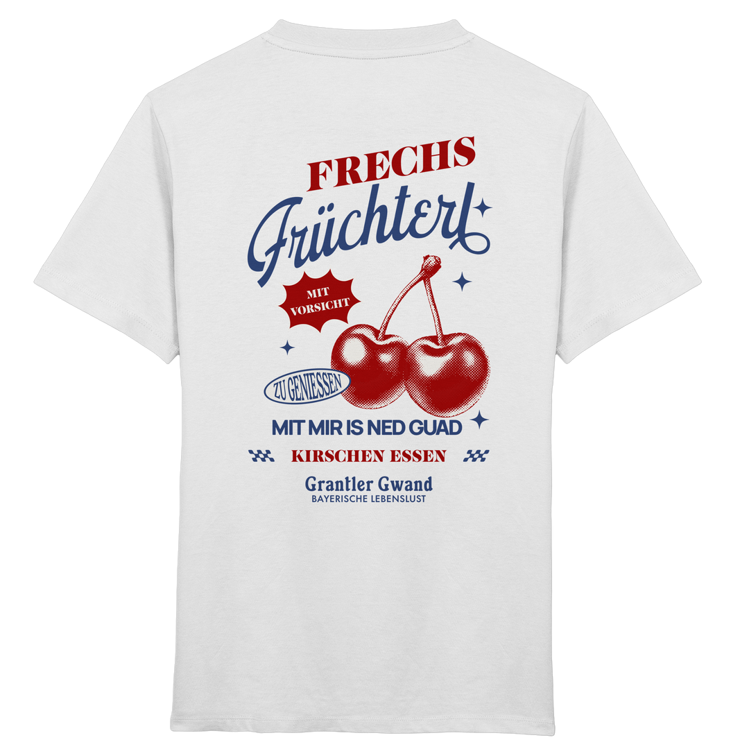Frechs Früchterl - helle Variante - Backprint - Kinder T-Shirt