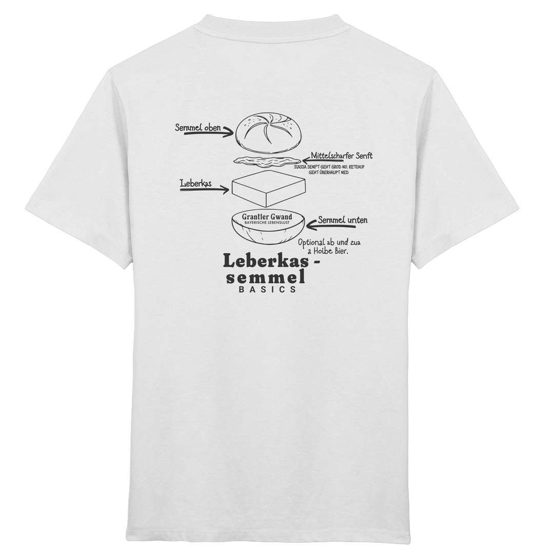 Leberkassemmel Basics - schwarze Variante - Backprint - Kinder T-Shirt