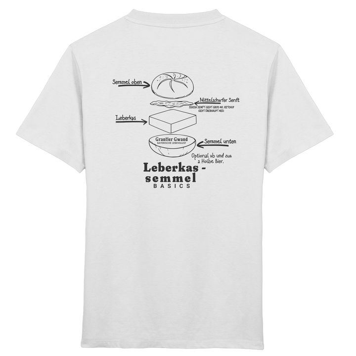 Leberkassemmel Basics - schwarze Variante - Backprint - Kinder T-Shirt