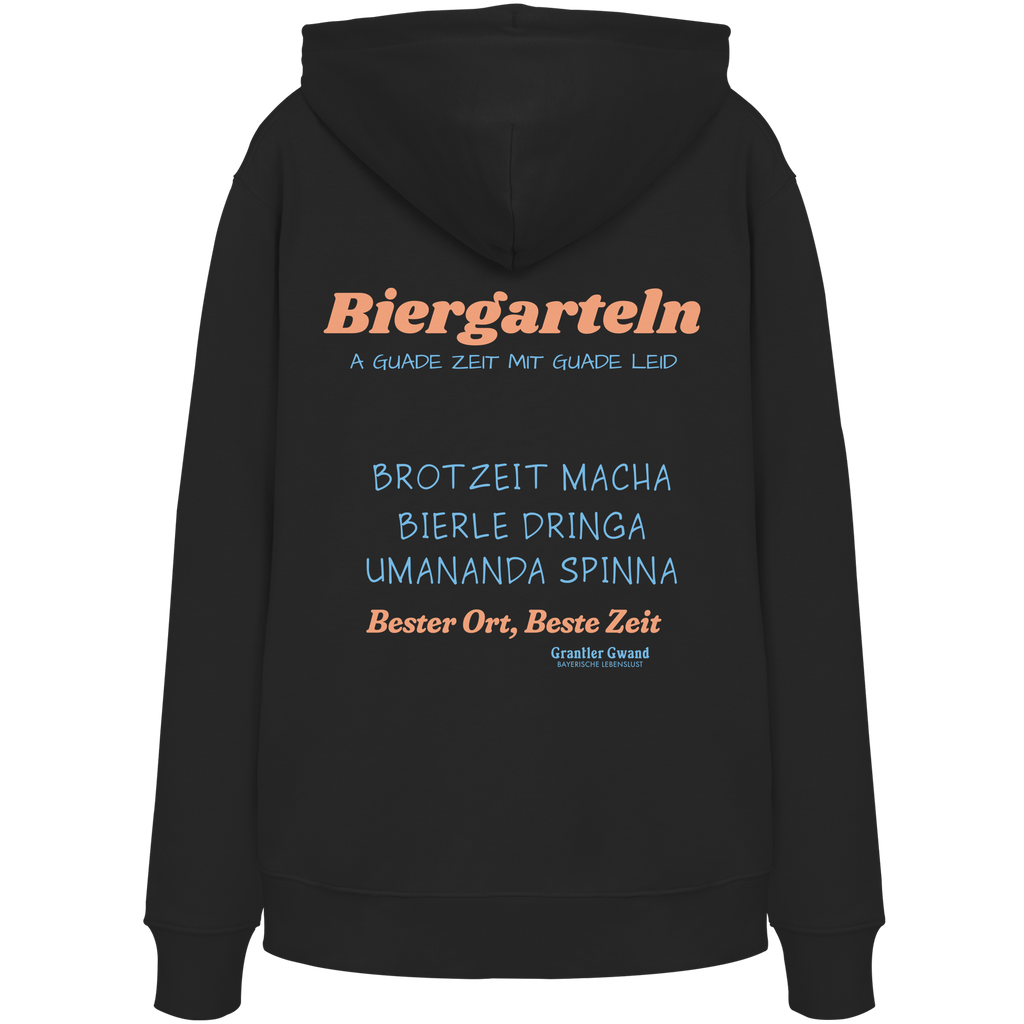 Biergarteln - orangene Variante - Backprint - Hoodie