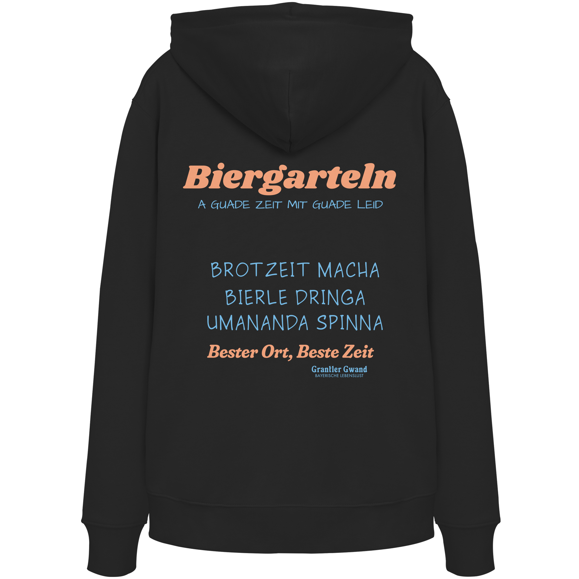 Biergarteln - orangene Variante - Backprint - Hoodie