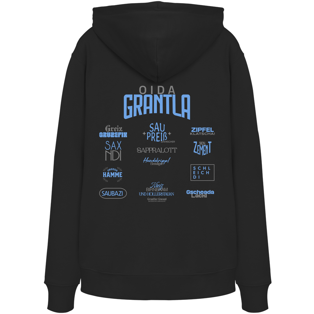 Oida Grantla - blaue Variante - Backprint - Hoodie