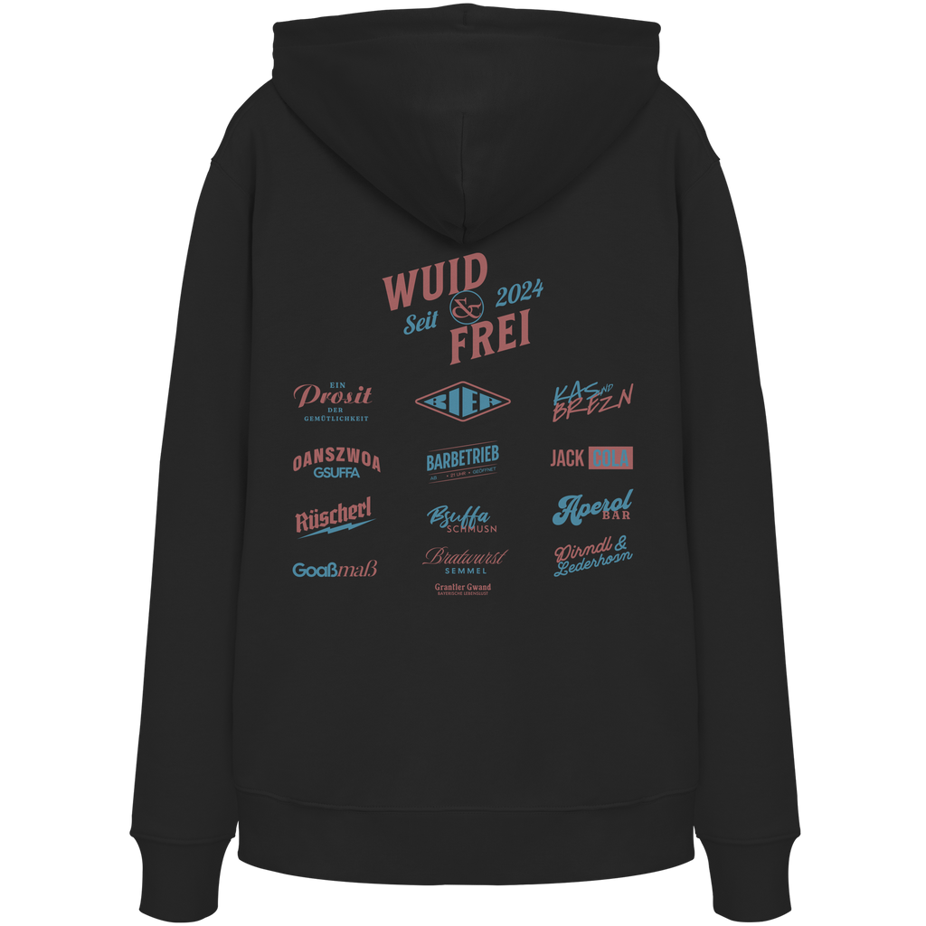 Wuid & Frei-  Rote Variante - Backprint - Hoodie