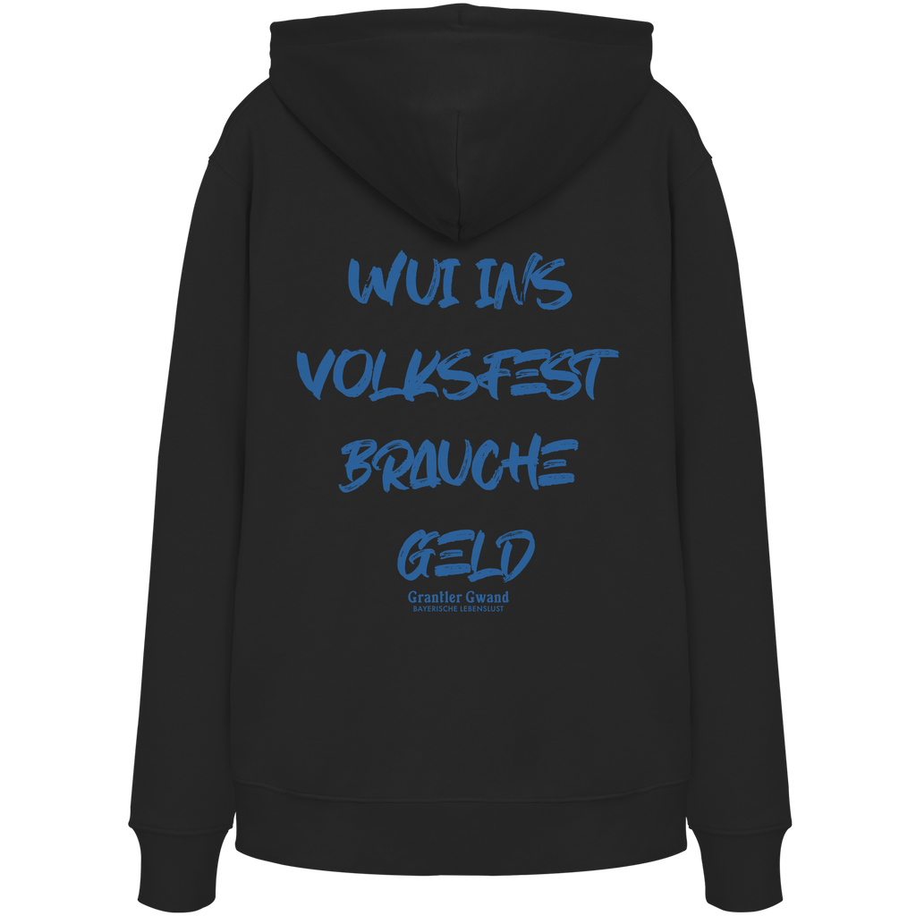 Wui ins Volksfest - blaue Variante - Backprint - Hoodie
