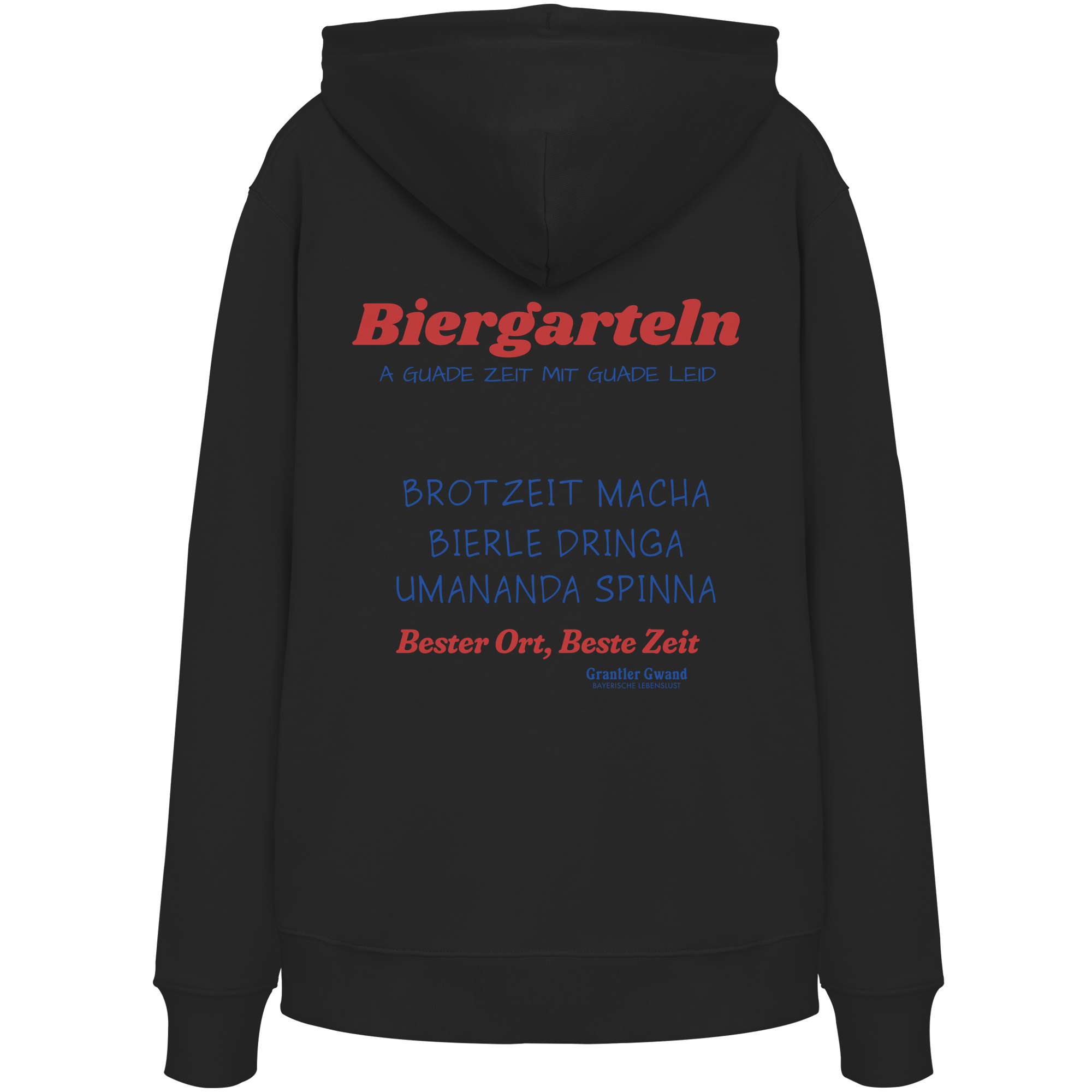 Biergarteln - rote Variante - Backprint - Hoodie