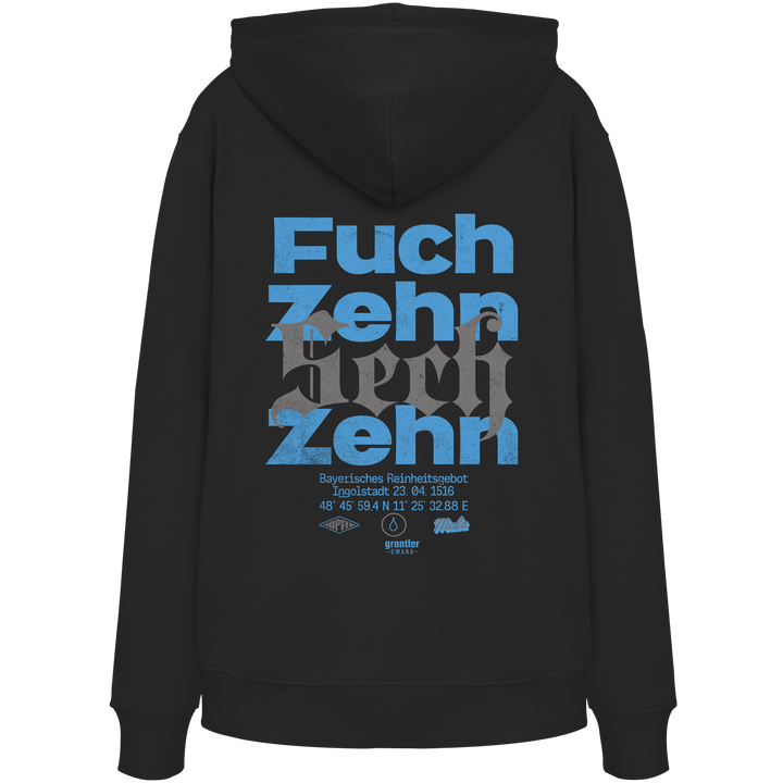 Fuchzehnsechzehn - blaue Variante - Backprint - Hoodie