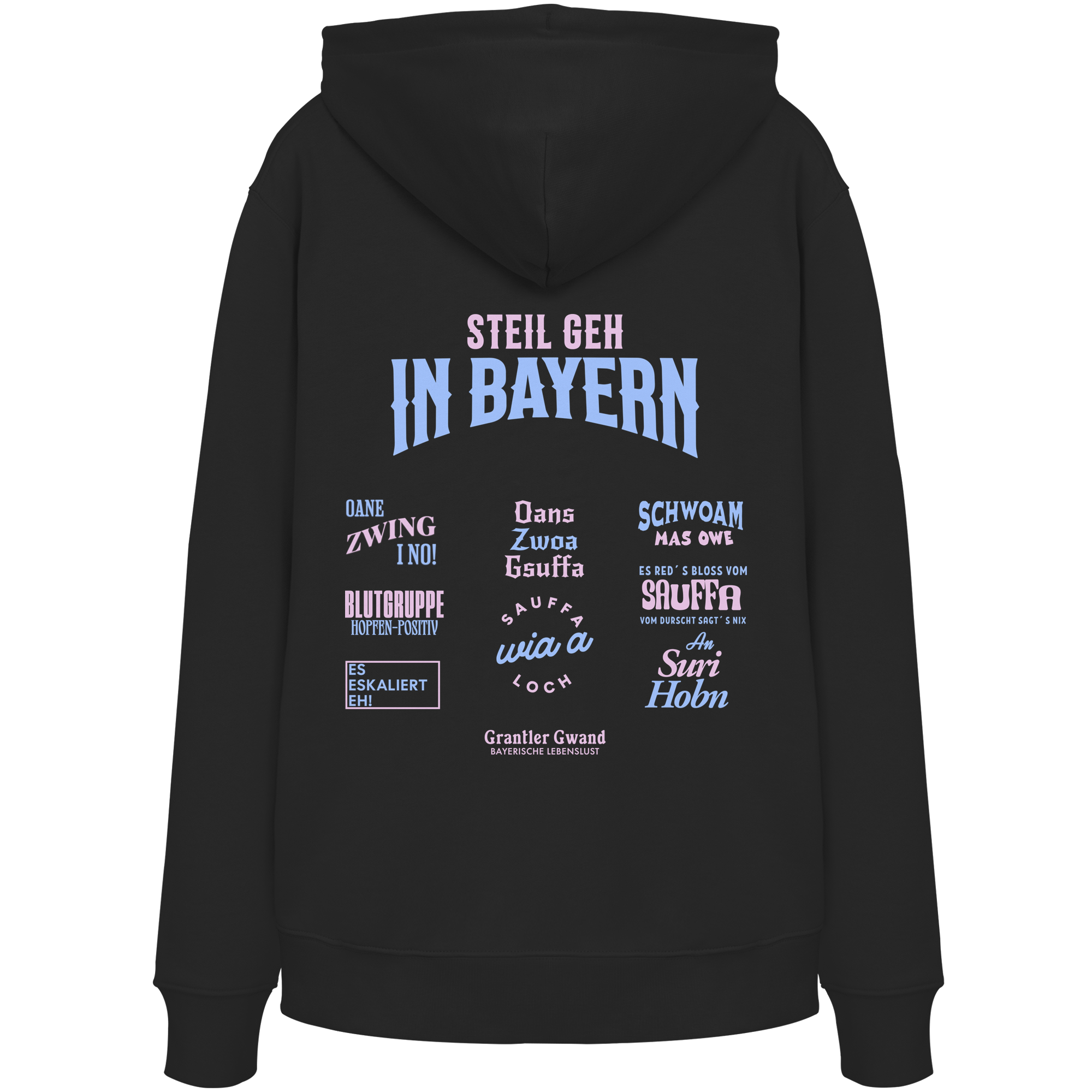Steil geh in Bayern - pinke Variante - Backprint - Hoodie