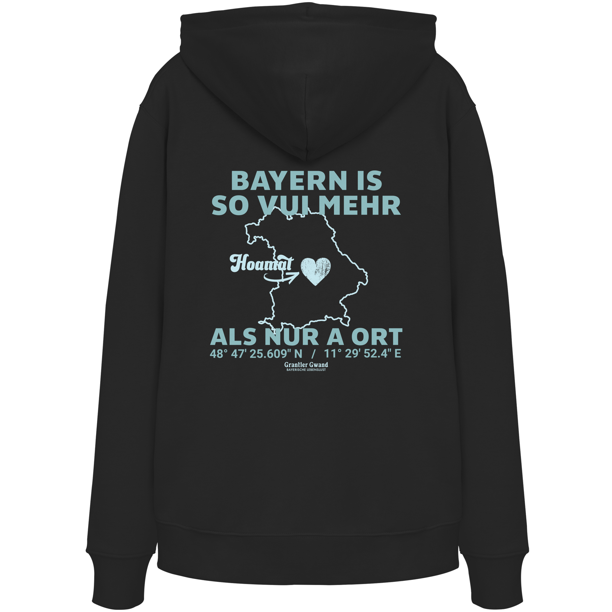 Bayern im Herzen - grüne Variante - Backprint - Hoodie