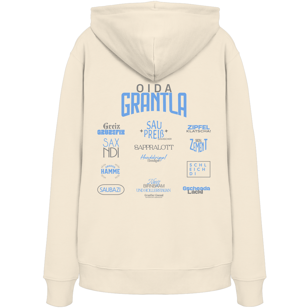Oida Grantla - blaue Variante - Backprint - Hoodie