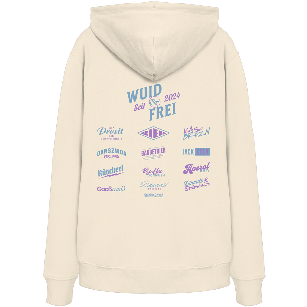 Wuid & Frei - Lila Variante - Backprint - Hoodie