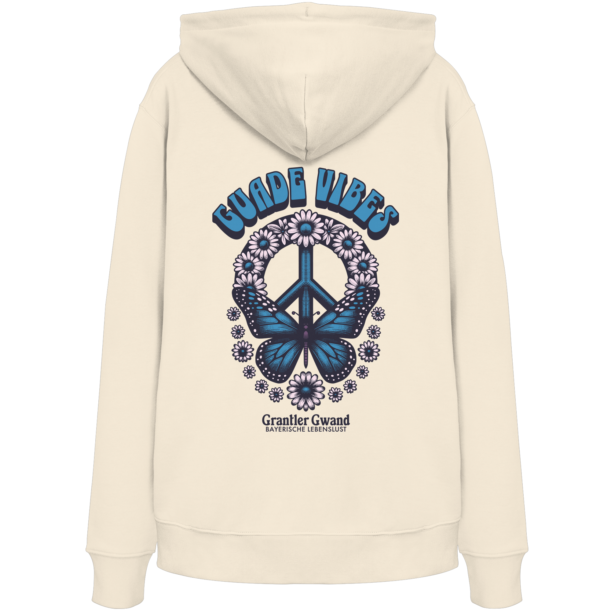 Guade Vibes Schmetterling - blaue Variante - Backprint - Hoodie