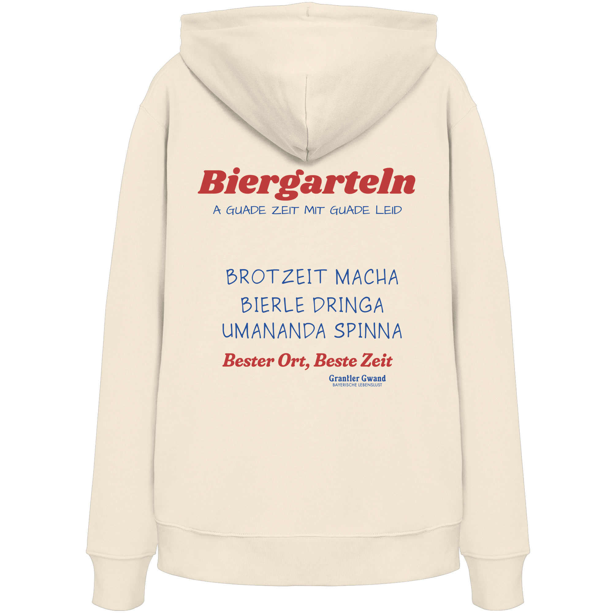Biergarteln - rote Variante - Backprint - Hoodie