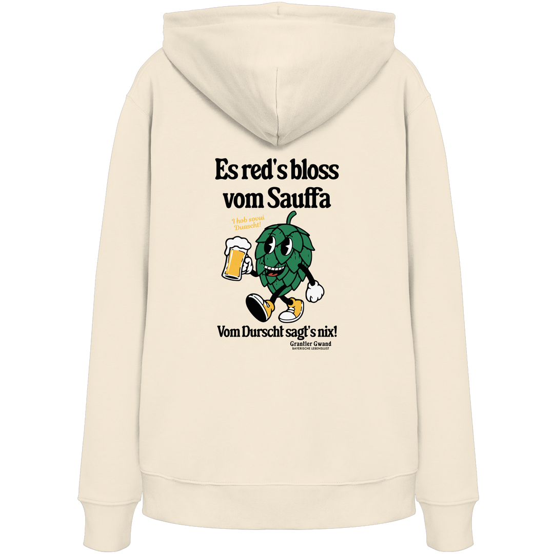 Cremefarbener Unisex Hoodie mit „Es red&