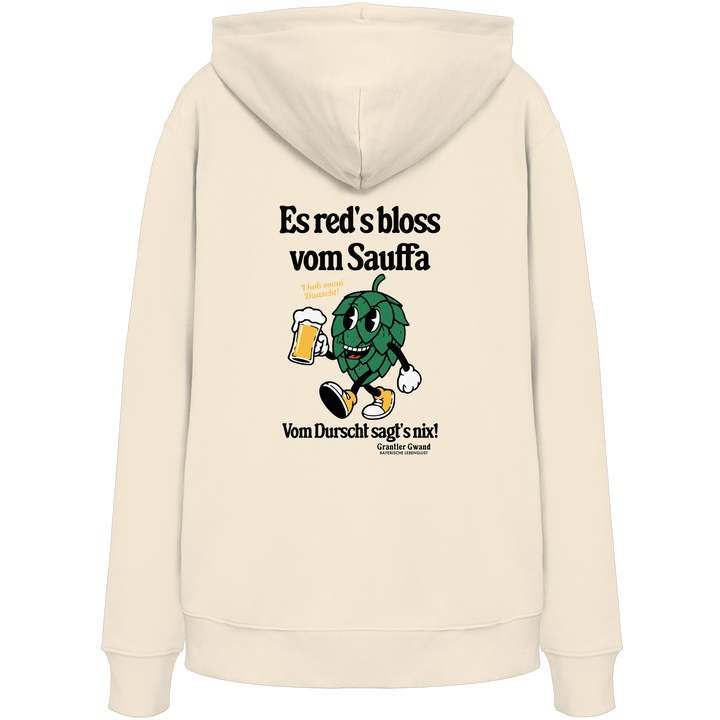 Cremefarbener Unisex Hoodie mit „Es red&