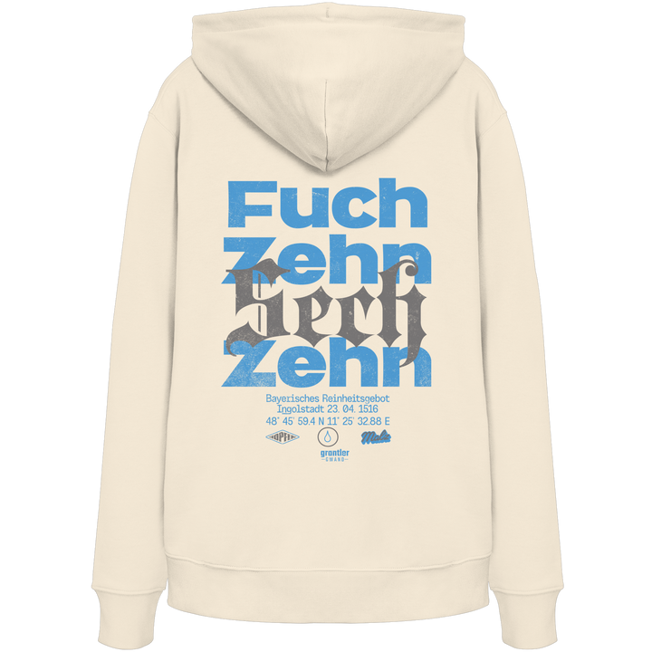 Fuchzehnsechzehn - blaue Variante - Backprint - Hoodie
