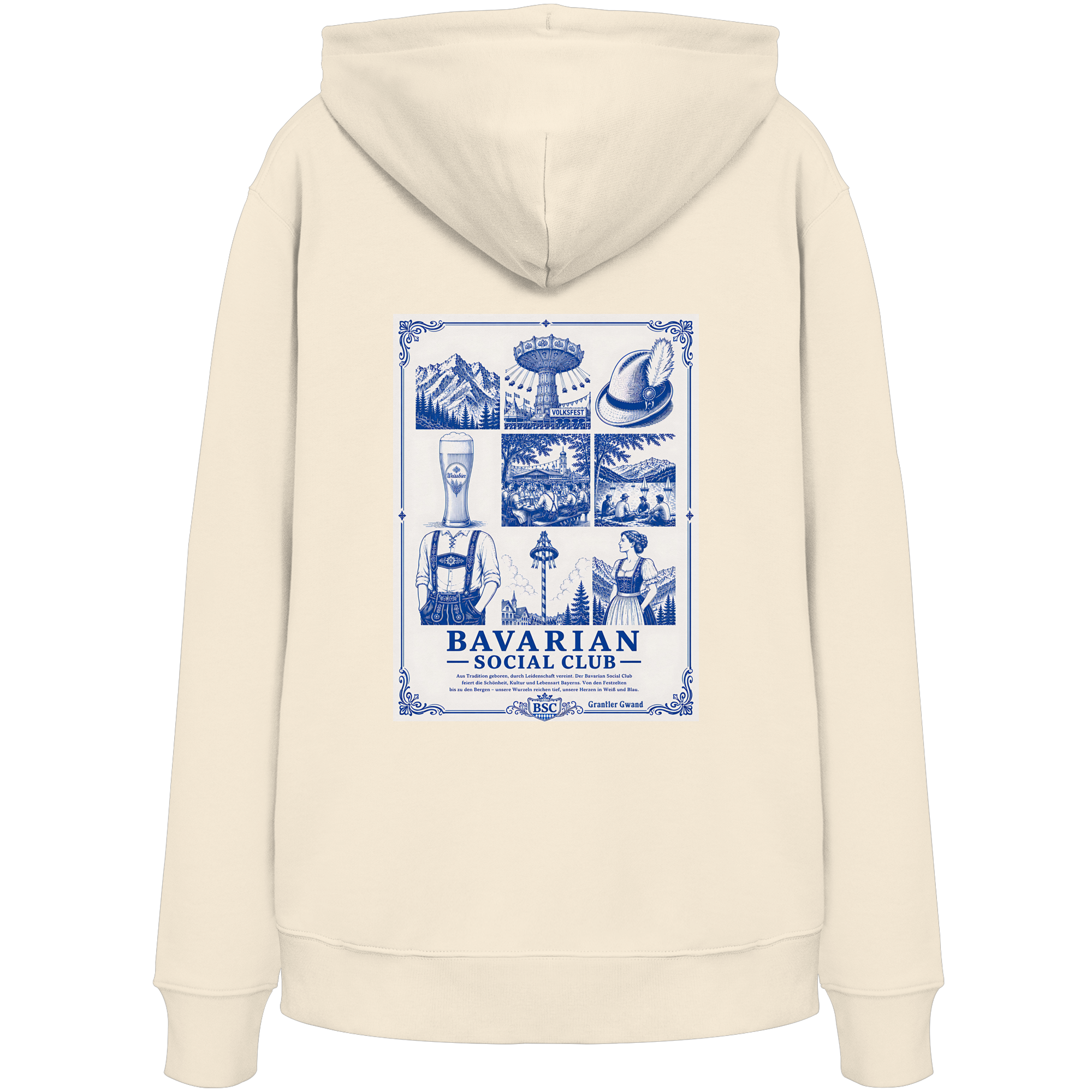 Bavarian Social Club - blaue Variante - Backprint - Hoodie