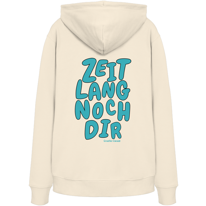 „Beiger Unisex Hoodie mit großem, grünem Backprint &