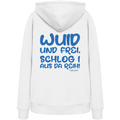 Wuid und frei schlog i aus da Reih - blaue Variante - Backprint - Hoodie