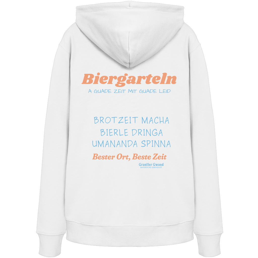 Biergarteln - orangene Variante - Backprint - Hoodie
