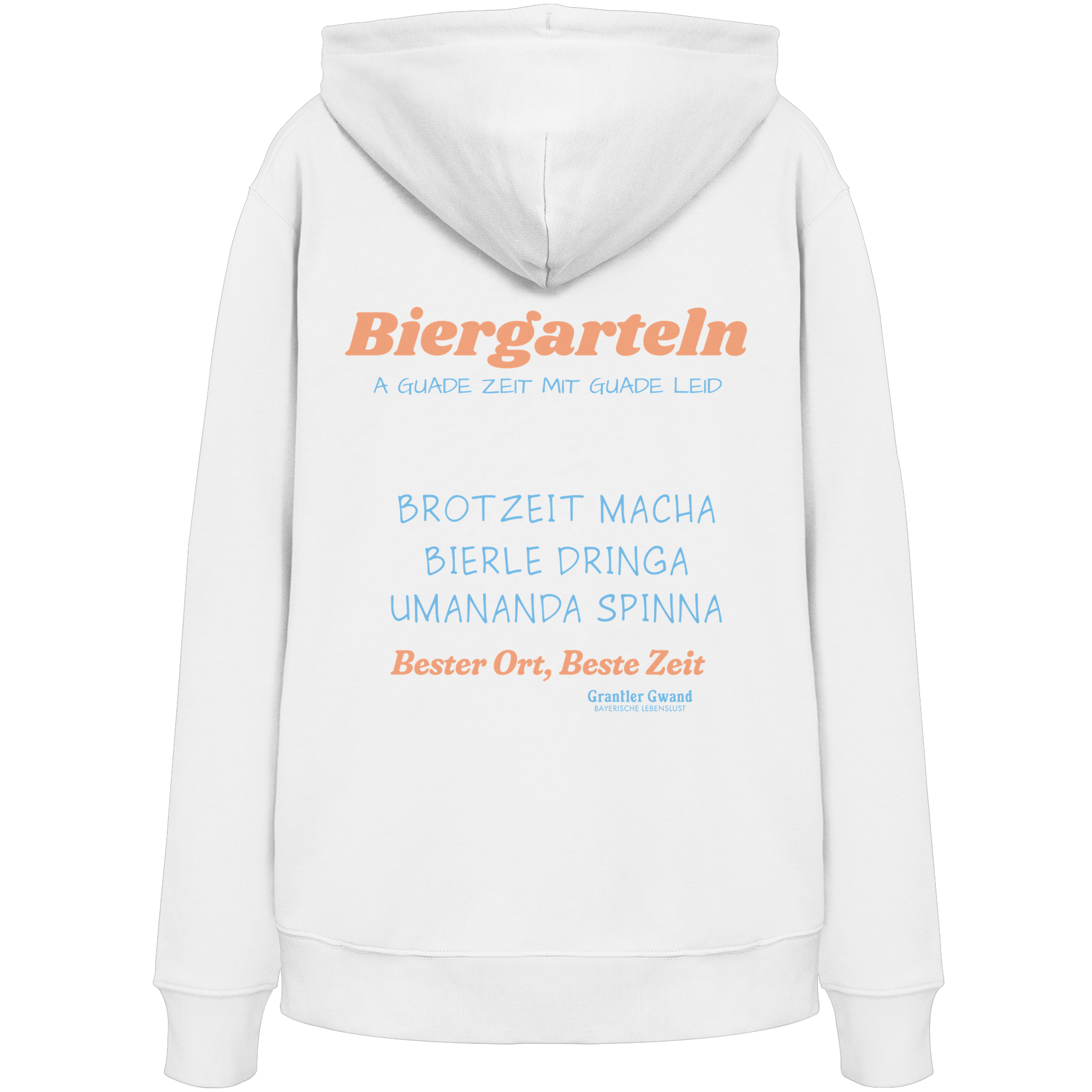 Biergarteln - orangene Variante - Backprint - Hoodie