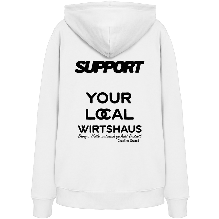 „Weißer Unisex Hoodie mit schwarzem Backprint &