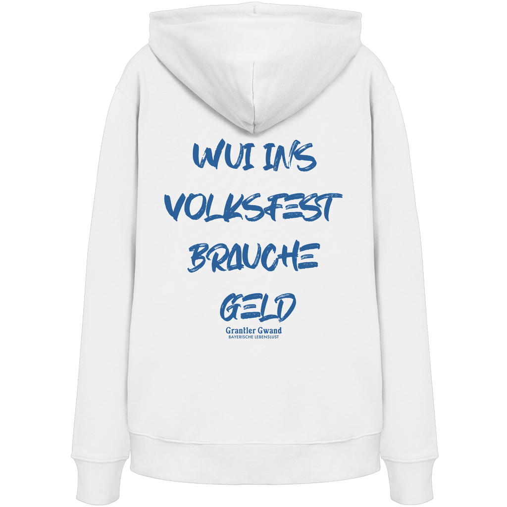Wui ins Volksfest - blaue Variante - Backprint - Hoodie