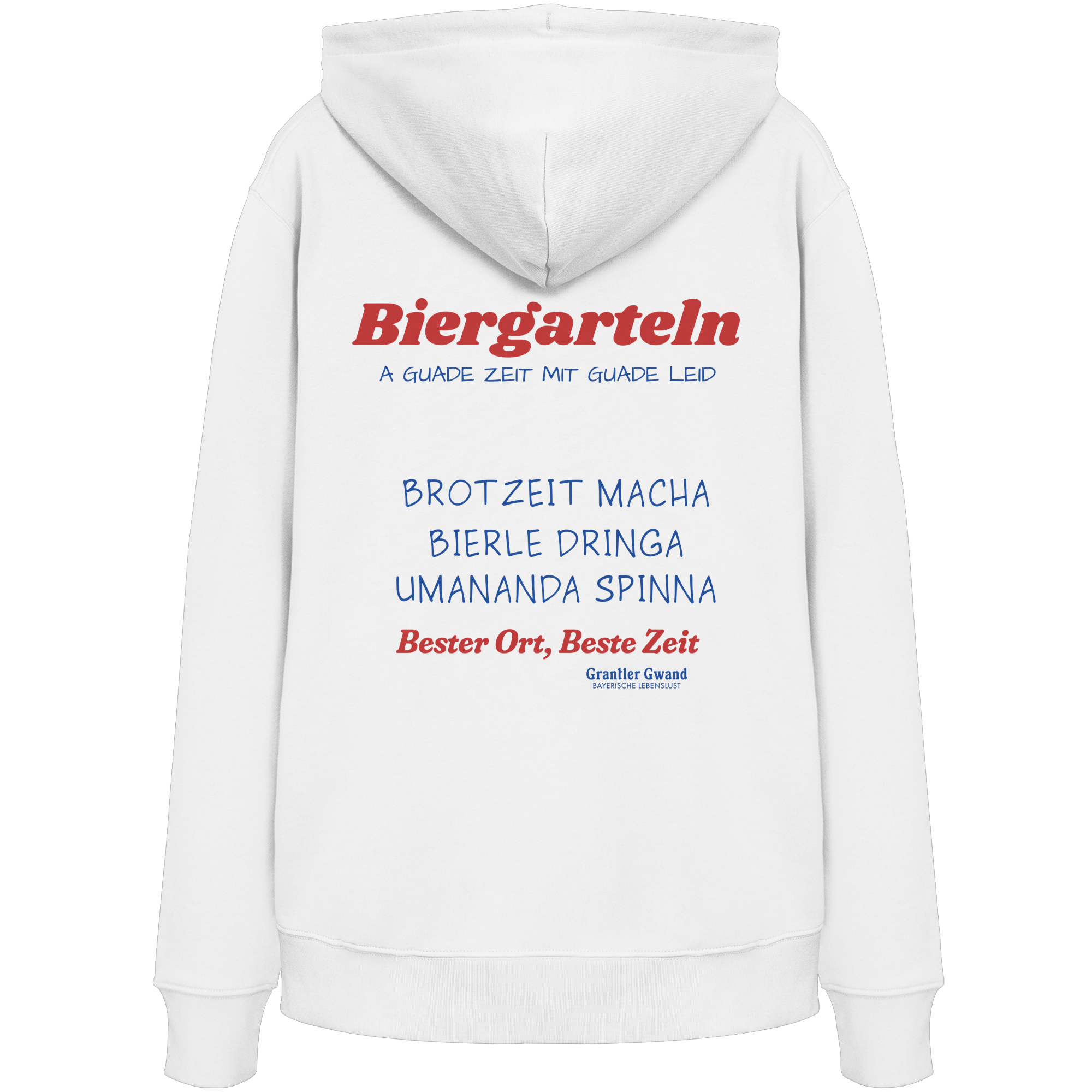 Biergarteln - rote Variante - Backprint - Hoodie