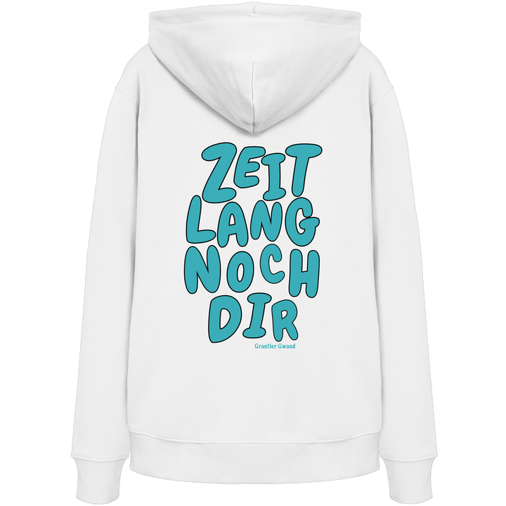 „Weißer Unisex Hoodie mit großem, grünem Backprint &