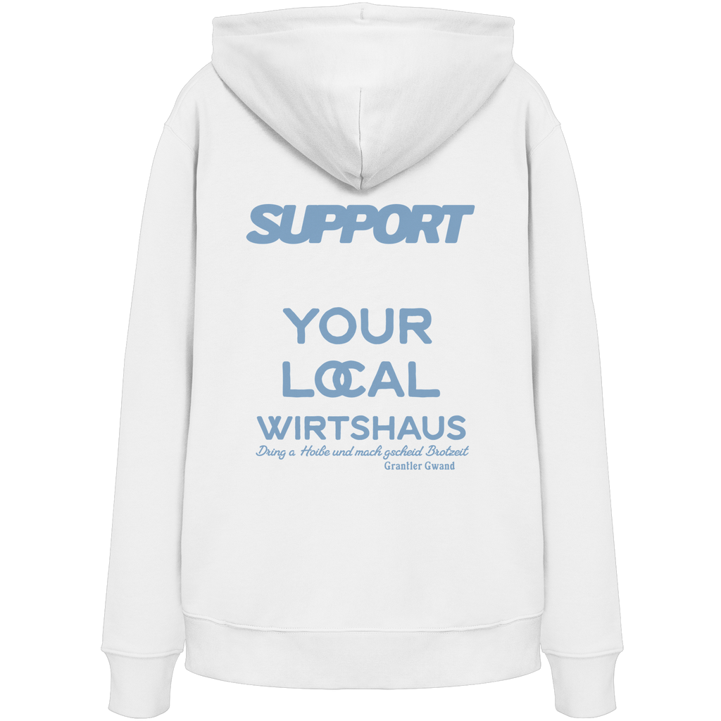 Support your local Wirtshaus - blaue Variante - Backprint - Hoodie