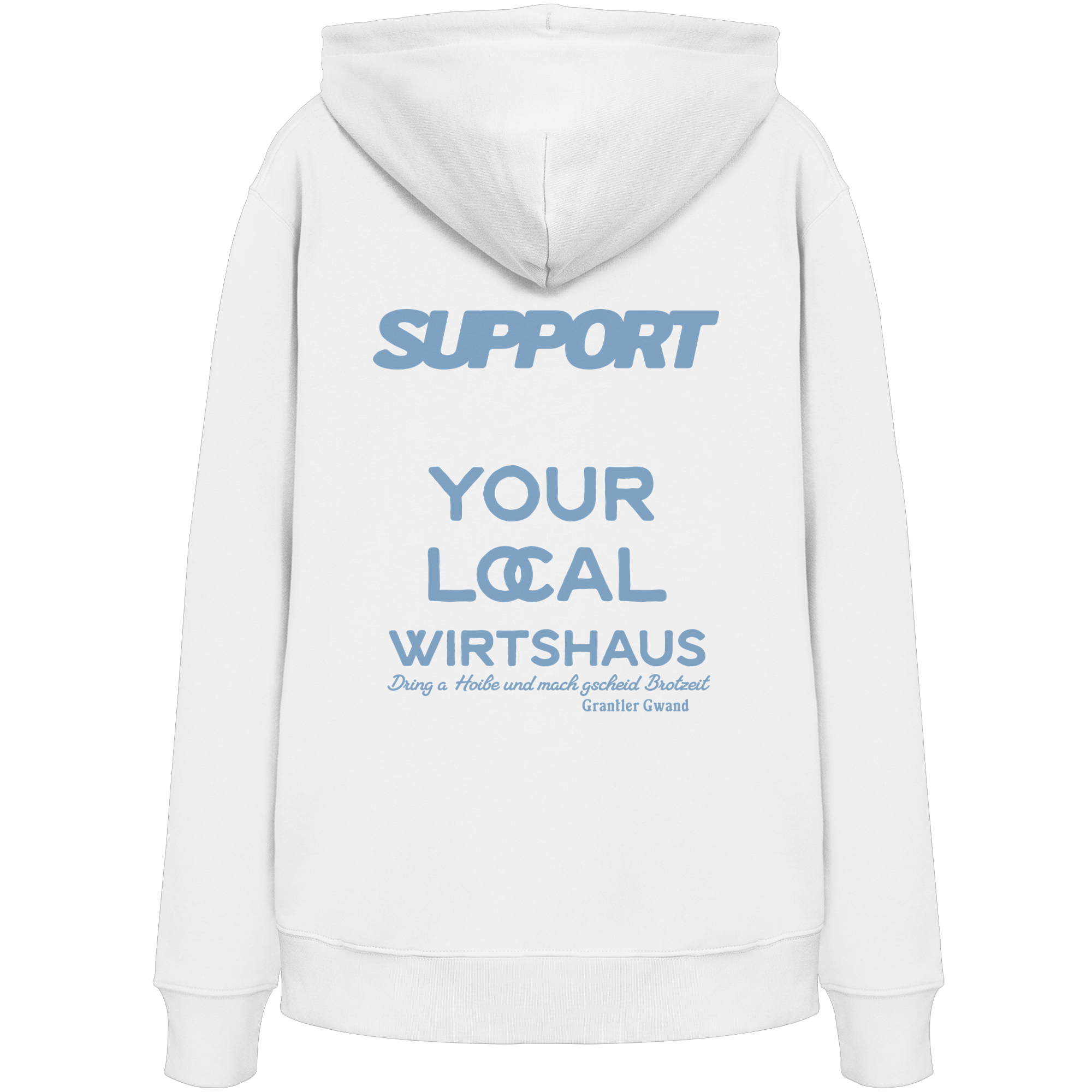 Support your local Wirtshaus - blaue Variante - Backprint - Hoodie